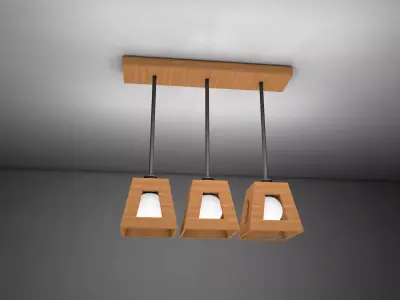 Wooden Chandelier 3D model order