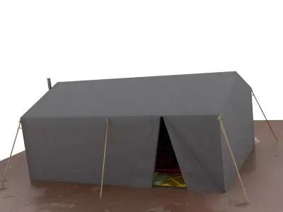 Tent City Part 002 Low-poly 3D model