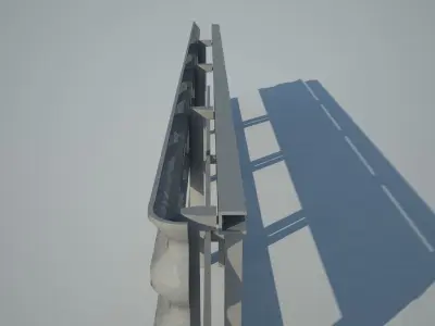 Guardrail metal railing 3D model