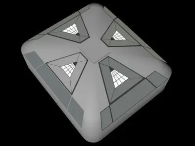 Empty Modern Hangar Building Low-poly 3D model