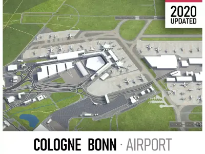 Cologne Bonn Airport Low-poly 3D model