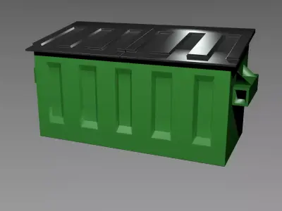 Dumpster trash can Low-poly 3D model shop