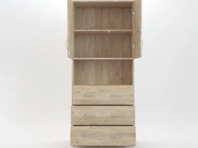 Wooden Cabinet Set 2 3D model