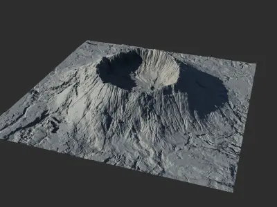 Landscape Environment Volcano 3 Low-poly 3D model