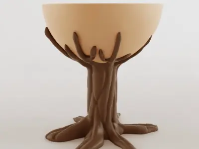 Tree Stump Planter 3D Design  Vase Urn or Candle Holder 3D print model