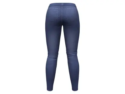 Dark Navy Denim Pants Low-poly 3D model