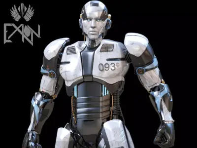 Android Mecha 093 Low-poly 3D model