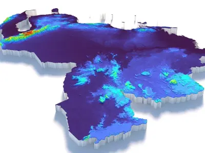 Venezuela Terrain country  3D model