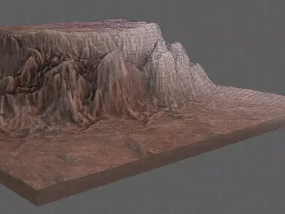 Cliff lowpoly V02 Low-poly 3D model
