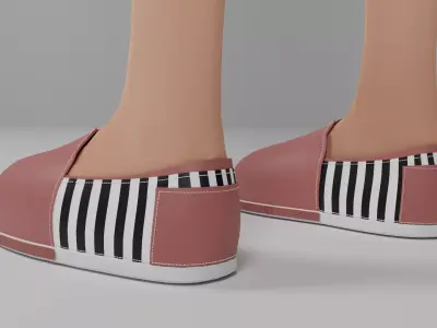 Shoes girl with backpack Free 3D model