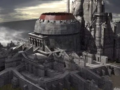 Ancient Egyptian Gods Halls Arena City 5 3D model