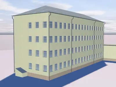 Hospital building with two floors 3D model
