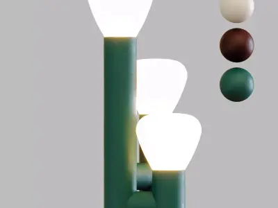 Minimalist Style 3-Light BrownGreenWhite Table Lamp 3D model