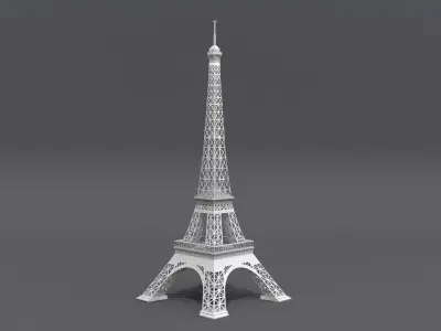 Eiffel Tower Paris 3d model Low-poly 3D model