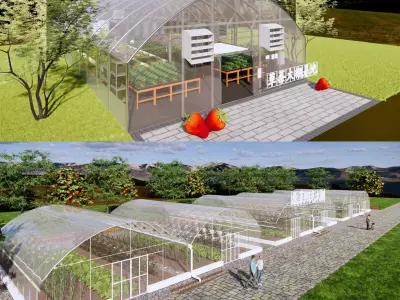 Agricultural Greenhouse Tent Frame -B7 3D model