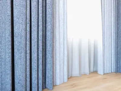 Curtains 61 Curtains with Tulle Backhausen 3D model