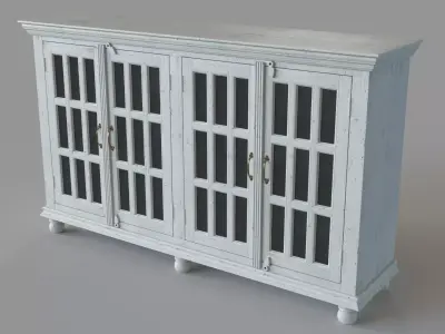Transitional 4-Door Credenza 3D model