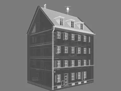 Residential City Building - Row - 03 - Clean Facade 3D model