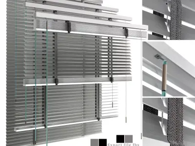 Metal Blinds black - gray 3D model