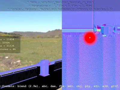 Low-Poly Railroad Barrier 3m Protective Grid Low-poly 3D model