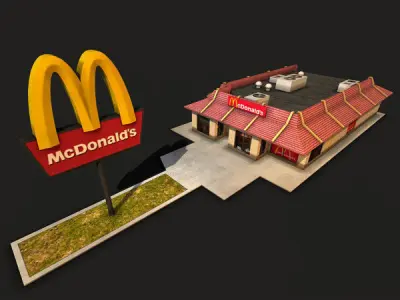 McDonalds Restaurant Low-poly 3D model