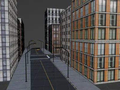 city street Free low-poly 3D model