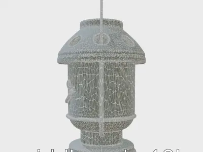 Smiley Face Lantern Lamp with Ambient Glow Low-poly 3D model