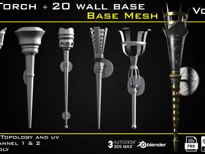 Base Mesh Bundle - 275 Asset Pack Low-poly 3D model