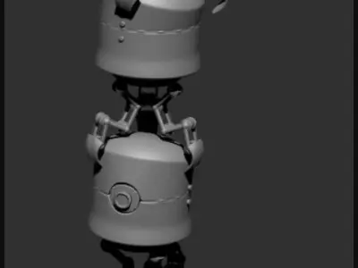 robot red-bots Low-poly 3D model