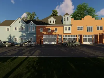 Large Apartment Building for street scene 3D model
