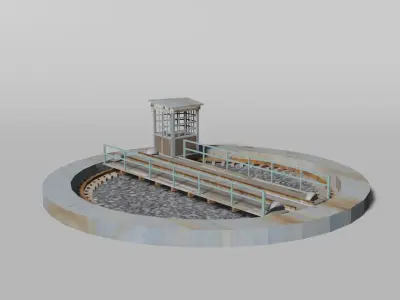 Old railway turntable 3D model