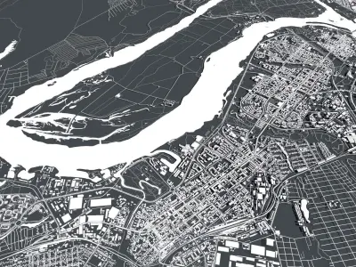 Cityscape Zaporizhia Ukraine 3D model