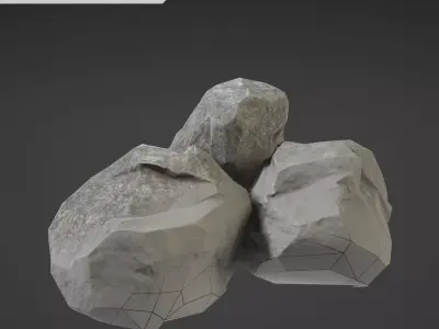 Stone Middle Low-poly 3D model