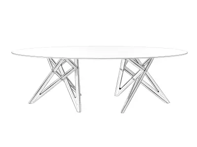 Ennea Oval Dining Table 3D model