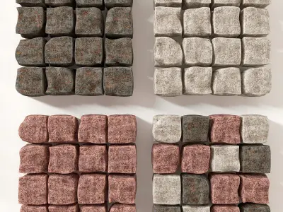 Paving granite chipped n1  3D model