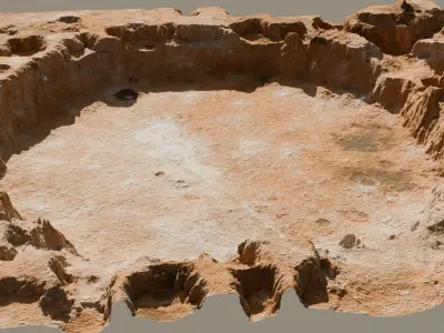 Landscape Crater 3D model Low-poly 3D model