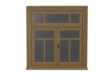 Photorealistic Wooden Casement Window PBR 3D Model 3D model