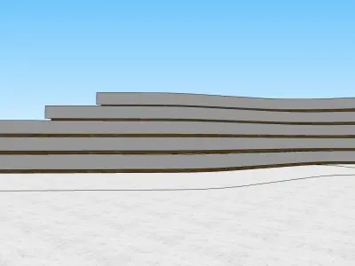 SIMPLE AND MODERN BOUNDARY WALL DESIGN 3D model