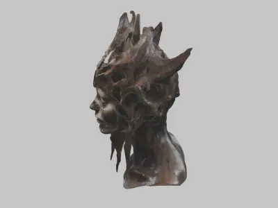 HR Giger Woman Scifi Creature Head Bust Low-poly 3D model
