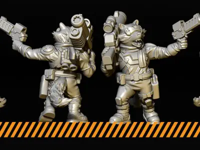 Space Raccoon 3D print model