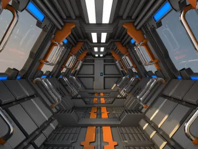 Sci Fi Corridor 3D model 108