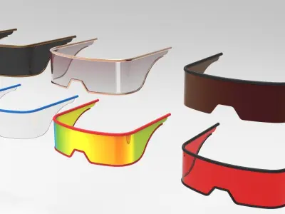 Modern sci-fi Goggles Glasses 3D model