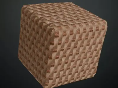 Natural Wicker Weave Rattan Pattern PBR Seamless Texture