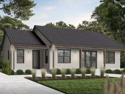 Modern Bungalow with Loft  Full 3D Architectural Model SketchUp  3D model