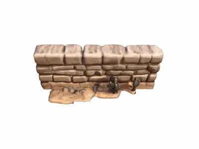  3d High Render Model Metal Barriers In A Desert Landscape 3D model purchase