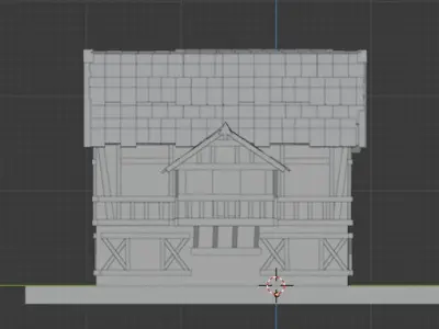 Medieval  house  Low-poly 3D model
