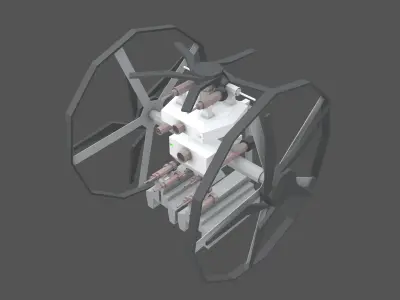 Cartoon Weapon Drone Robot V2 001 Low-poly 3D model