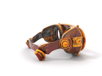 Steampunk Goggles Model Pack for HighDetail Rendering Low-poly 3D model