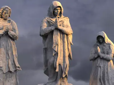 Renaissance Mary prayer statues  3D model