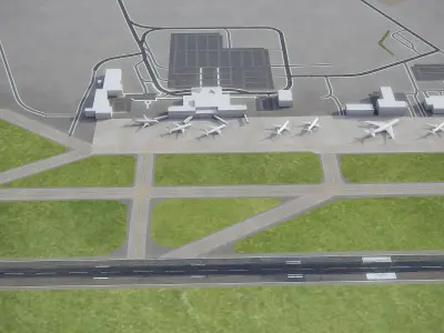 Rochester Airport Low-poly 3D model
